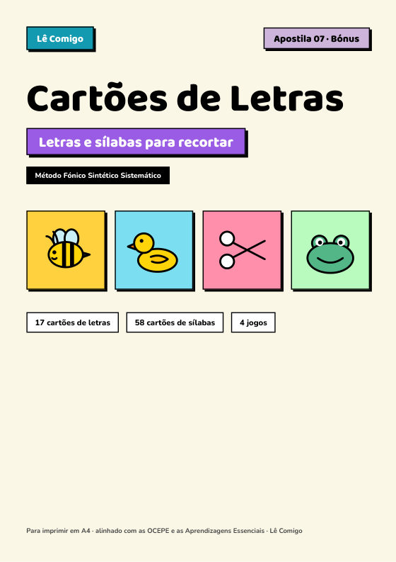 Capa: Cartões de Letras